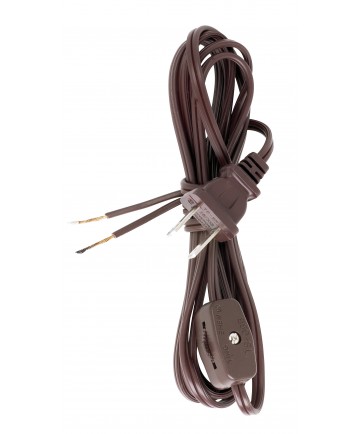 Satco 90/1582 8' BROWN CORD SET W SWITCH SPT 1250 Watts Wire Light