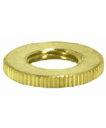 Satco 90/1623 Satco 90-1623 1/8IP Unfinished Brass Round Knurled Locknut