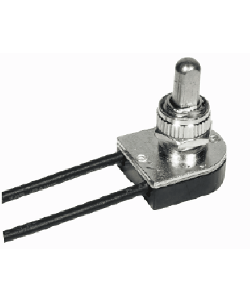 Satco 90/1676 Satco 90-1676 Nickel 3/8" Bushing On-Off Metal Push Switch