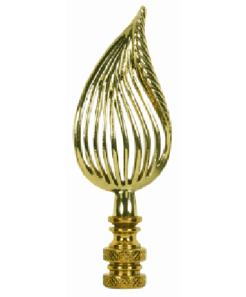 Satco 90/1743 Satco 90-1743 3-1/2" Leaf Brass Lamp Finial
