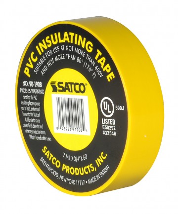 Satco 90/1908 YELLOW ELEC TAPE 60 FT. 3/4" Hardware & Lamp Parts Light