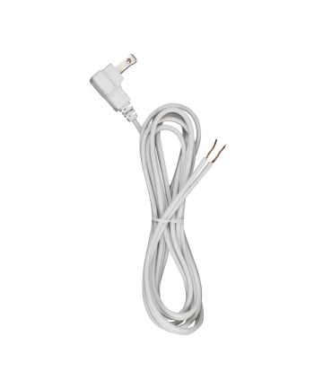 Satco Products 90/2323 Flat Plug Lamp Power Cord Set with White finish and 8 Feet 18/2 SPT-2 105C Molded plug