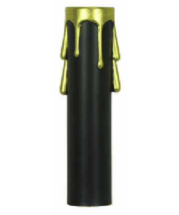 Satco 90/366 Satco 90-366 3 inch Black Plastic w/Gold Drip Candelabra Candle Cover 