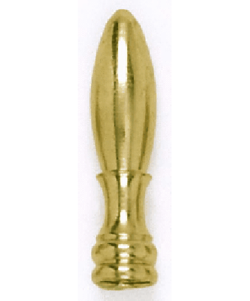 Satco 90/838 Satco 90-838 2 inch Burnished and Lacquered Brass Bullet Finial