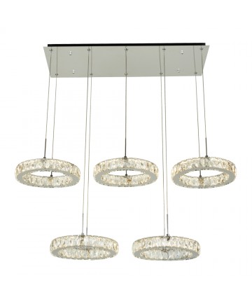 PLC Lighting 90070PC PLC1 Ceiling Five Ring Pendant Equis Collection