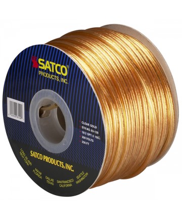Satco 93/129 Satco 93-129 18/2 SPT-2 105C 250FT Clear Gold Spool Wire