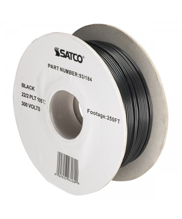 Satco 93/184 Satco 93-184 Black 22/2 Wire 250FT Spool Wire
