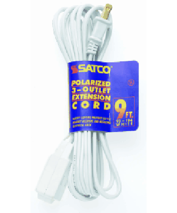 Satco 93/192 Satco 93-192 6FT White 16/2 SPT2 Extension Cord