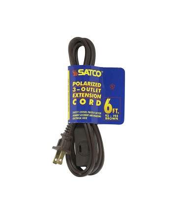 Satco 93/197 12' BRN EXTENSION CORD 16/2 1625 Watts Wire Light Bulb