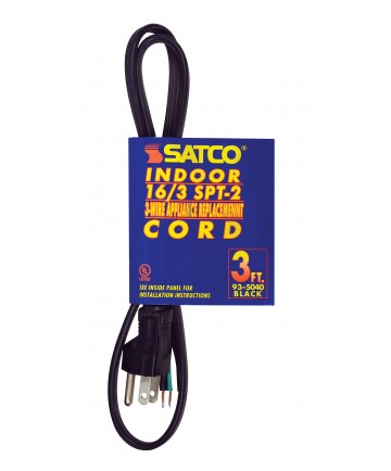Satco 93/5040 3FT 16/3 SPT-2 GARBAGE 1625 Watts Wire Light Bulb