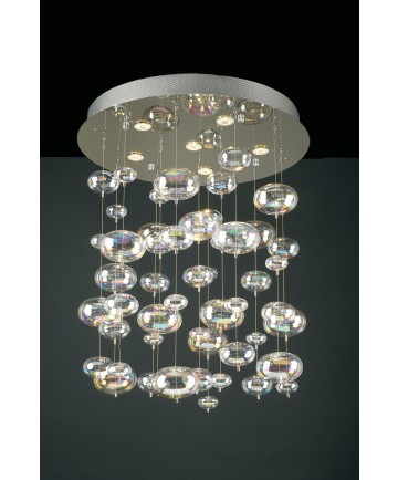 PLC Lighting 96964 PC 6 Light Chandelier Bubbles Collection