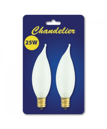 Bulbrite 484025 | 25 Watt Incandescent CA10 Flame Tip Chandelier Bulb