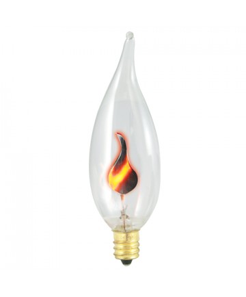 Bulbrite 410313 | 3 Watt Incandescent CA10 Flame Tip Chandelier Bulb