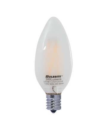 Bulbrite 776569 | 4 Watt LED Frost Filament B11 Bulb, Candelabra (E12)