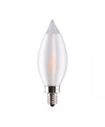 Satco S11304 2 Watts LED filament CA11 Bulb Satin Spun Clear Candelabra 120 Volt Carded