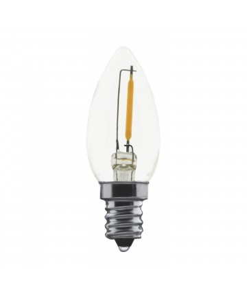 Satco S11308 LED C7 Bulb 0.7 Watt Clear 2700K Candelabra base (Carded 2 Pack)