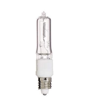 Satco S3108 Satco 150Q/CL/MC 150 Watt 120 Volt T4.5 E11 Miniature Candelabra Base Clear Halogen Light Bulb