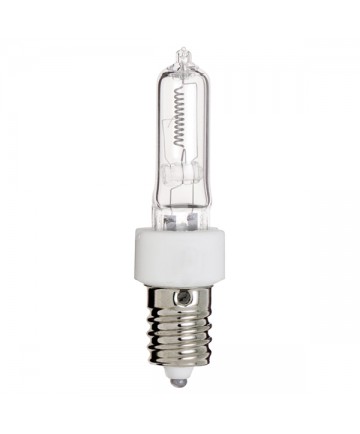 Satco S3491 Satco 100Q/CL/E14 100 Watt 120 Volt T4 E14 European Base Clear Halogen Light Bulb