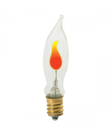 Satco S3661 Satco 3CA5.5/FLK 3 Watt 120 Volt CA5 1/2 Candelabra Base Clear Flicker Incandescent Light Bulb