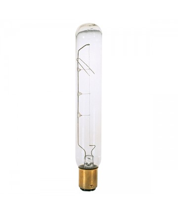 Satco S3711 Satco 25T6.5DC 25 Watt 130 Volt T6.5 Double Contact Bayonet Base Clear Tubular Carded Light Bulb