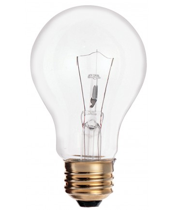 Satco S3940 25W A19 CLEAR STD BULB 130V 25 Watts 130 Volts