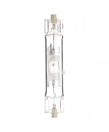 Satco S4867 Satco MH-DE150/UVS/4K 150 Watt Double Ended Tubular RSC Base Clear 4200K HOR 45 Degree Metal Halide Light Bulb