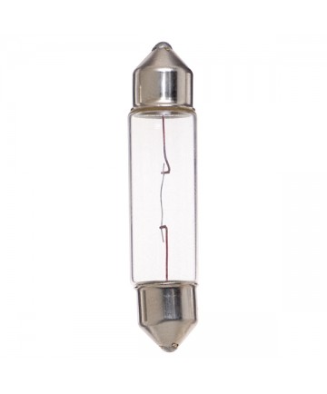Satco S6985 Satco X5T3-1/4 5 Watt 12 Volt T3.25 DE Cap Base Clear Festoon Xenon Miniature Light Bulb