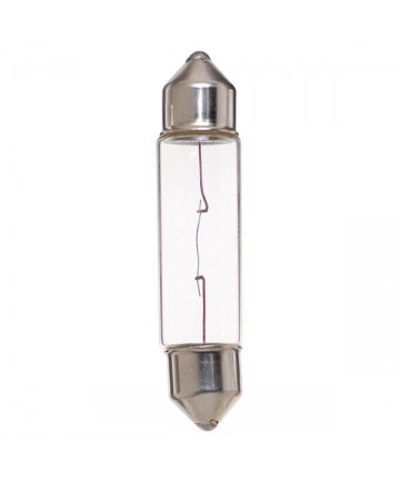 Satco S6986 X10T3-1/4 10 Watt 12 Volt T3.25 DE Cap Clear Festoon