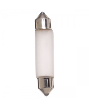 Satco S6990 X10T3-1/4/F 10 Watt 12 Volt T3.25 DE Cap Frosted Festoon Xenon Miniature Light Bulb