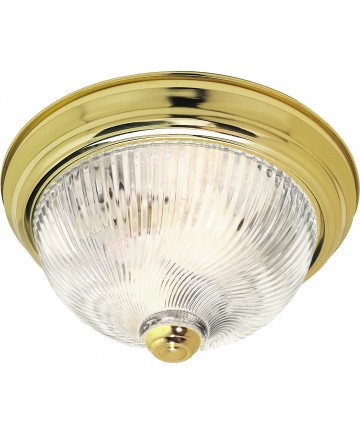 Nuvo Lighting SF76/024 2 Light 11" Flush Mount Clear Ribbed Swirl