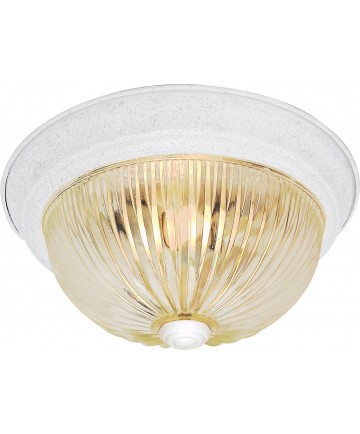 Nuvo Lighting SF76/192 2 Light 13" Flush Mount Clear Ribbed Glass