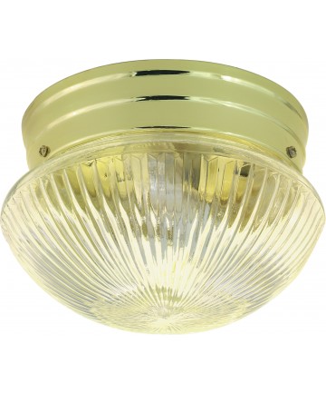 Nuvo Lighting SF76/250 1 Light 8" Flush Mount Small Clear Ribbed