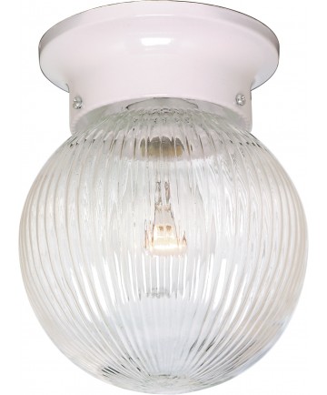 Nuvo Lighting SF76/257 1 Light 6" Ceiling Fixture Clear Ribbed Ball