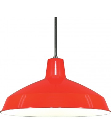 Nuvo SF76/663 Red 1-Light 16" Warehouse Shade Pendant Light Fixture