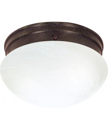 Nuvo Lighting SF76/673 2 Light MEDIUM MUSHROOM 10" Flush Mount Alabaster Glass Old Bronze