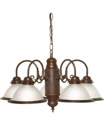 Nuvo Lighting SF76/694 5 Light 22" Chandelier With Frosted Ribbed