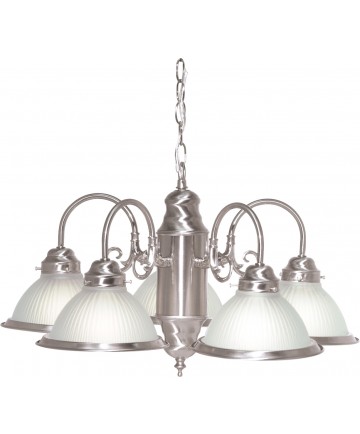 Nuvo Lighting SF76/695 5 Light 22" Chandelier With Frosted Ribbed