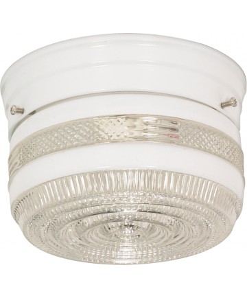 Nuvo Lighting SF77/097 1 Light 6" Flush Mount Small Crystal / White