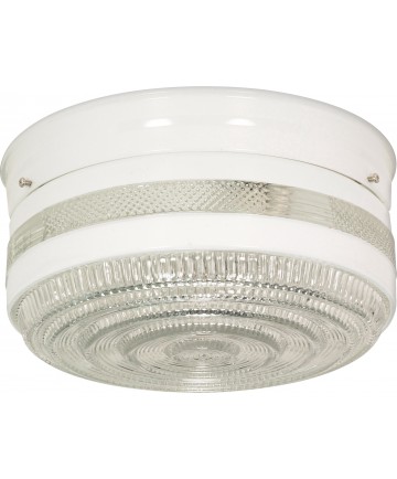 Nuvo Lighting SF77/099 2 Light 10" Flush Mount Large Crystal / White