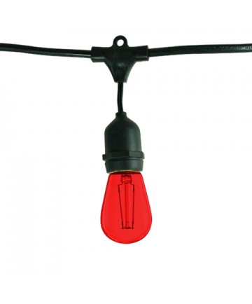 Bulbrite 860224 | Outdoor String Light w/Red Incandescent 11S14 Bulbs