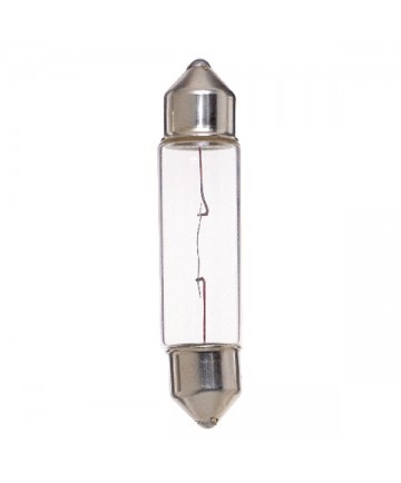 Satco VG100 Satco 5 Watt 24 Volt T3-1/4 SV8.5/8 Base Clear Festoon 11mm x 41mm Miniature Automotive Lamp