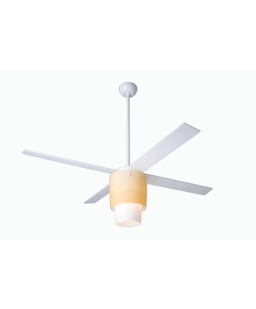 Modern Fan Company HAL-WA-52-WH-ES-NC Halo White w/ Amber Glass Ceiling Fan
