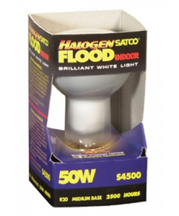 Satco S4500 Satco 50R20/FL/HAL 50 Watt R20 120 Volt E26 Medium Base Halogen Reflector Flood Light Bulb