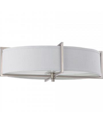 Nuvo Lighting 60/4349 Portia ES 6 Light Oval Flush with Slate Gray Fabric Shade (6) 13w GU24 Lamps Included