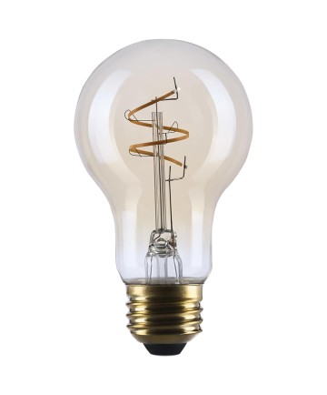 Satco S14226 | 3.5 Watt A19 LED 2000K CCT Medium Base Clear Glass Amber Coil Filament Dimmable 120 Volt