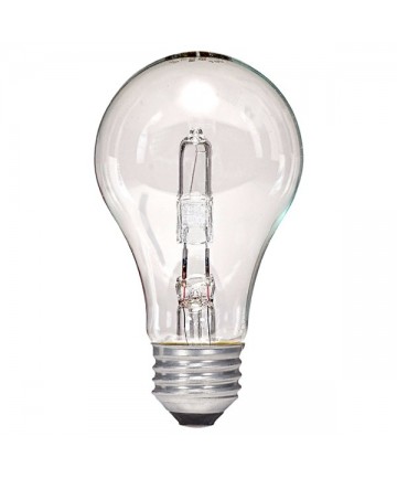 Satco S2402 43 Watt A19 Halogen Light Bulbs 120V Medium Base Clear (2-Pack)