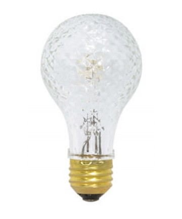 Satco S2647 Satco 50A/HAL/CRYSTAL 50 Watt 120 Volt A19 Medium Base Crystal Halogen Post Light Bulb