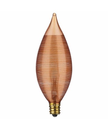 Satco S2706 Satco 25C11/A 25 Watt 120 Volt C11 Candelabra Base Amber Escent Incandescent Carded Light Bulb