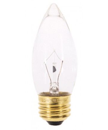 Satco S3232 Satco 40B11 40 Watt 120 Volt B11 Medium Base Clear Torpedo Tip Decorative Light Bulb