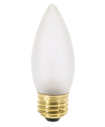 Satco S3234 Satco 25B11/F 25 Watt 120 Volt B11 Medium Base Frosted Torpedo Tip Decorative Light Bulb